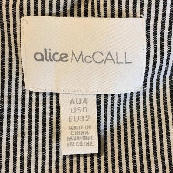 Alice McCALL Makes Sense Button Front Midi Black White Sleeveless Dress Size 4 - Picture 8 of 16